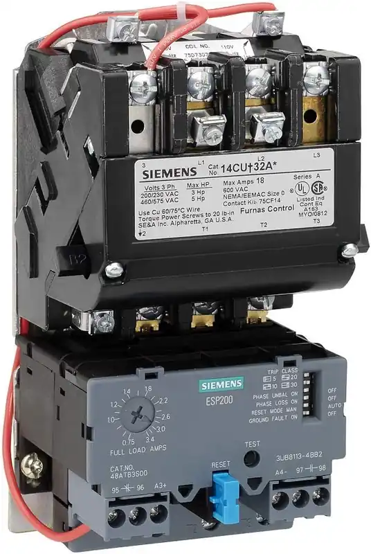 Siemens 14BUA32AA Motor Starter 120 to 240VAC Size 00 3-Phase 3-Pole Save Now
