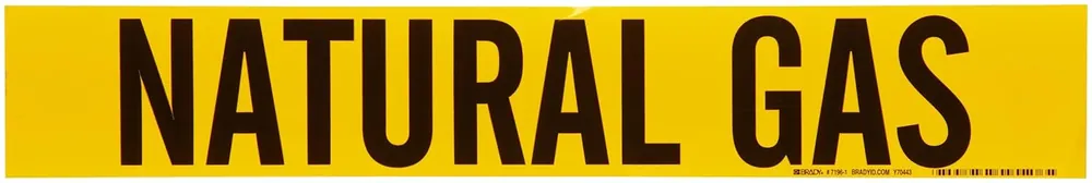 Brady 7196-1 Self-Sticking Vinyl Pipe Marker Natural Gas Black on Yellow 2-1/4 in x 14 in Top Pick