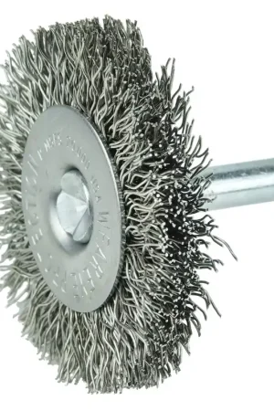 Weiler 17975 2 Inch Stem-Mounted Crimped Wire Radial Wheel 0.014 Inch Stainless Steel Fill 1/4 Inch Stem Pack of 10 Markdown