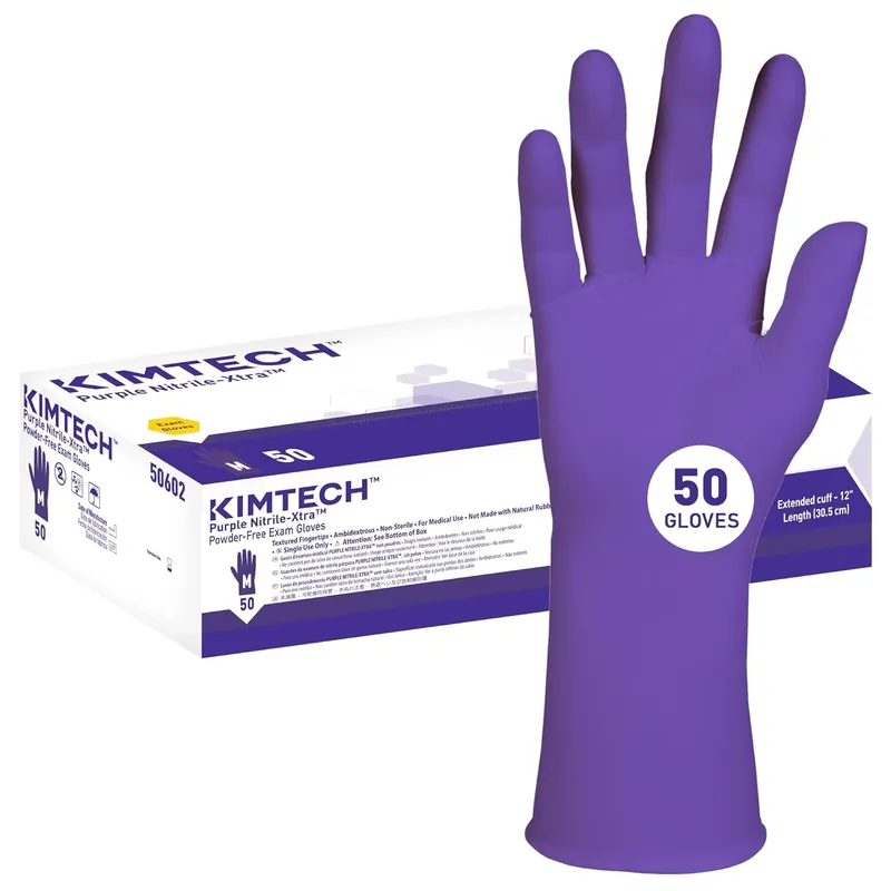 Final Sale Kimtech 50602 Purple Nitrile-Xtra Exam Gloves Medium 50 Nitrile Gloves Per Box
