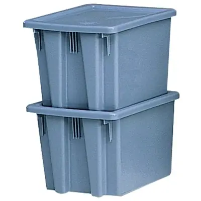 Rubbermaid Commercial FG172100GRAY Stack & Nest Palletote Box Gray 19 1/2 x 15 1/2 x 10 in Secure Checkout