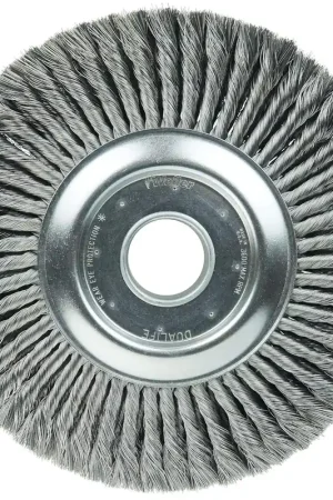 Grab Now Weiler 94000 Standard Twist Wire Descaling Wheel 12 inch x 2 inch W Face 0.014 inch Steel Wire 2 inch Arbor Hole USA