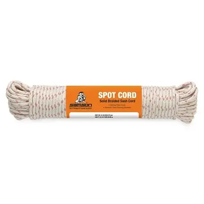 Hassle-Free Returns Samson Rope 1014001060 Spot Cord 825 lb Capacity 100 ft 7/32 in Diameter Cotton White