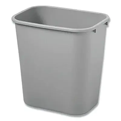 Reduced Price Rubbermaid Commercial FG295600GRAY Deskside Wastebaskets 7 Gal Plastic Gray