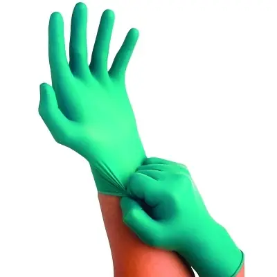 Authentic Ansell 105077 TouchNTuff 92-600 Nitrile Powder-Free Disposable Gloves, Small, Green