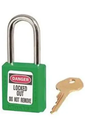 Master Lock 410GRN Green Zenex Thermoplastic Safety Padlock 1-1/2 inch 1-1/2 inch Shackle Authentic