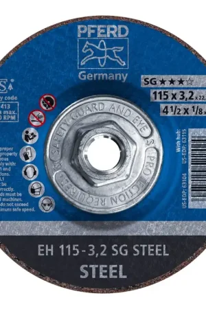 Pferd 63115 Depressed Centre Cut-Off Wheel Aluminum Oxide A 4-1/2 Diameter x 1/8 Thick 5/8-11 Thread 13,300 RPM Pack of 10 Mega Sale