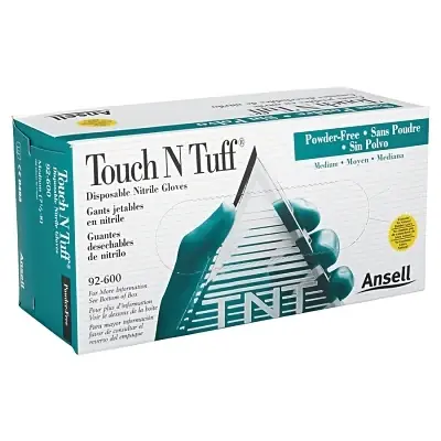 Ansell 105078 TouchNTuff 92-600 Nitrile Powder-Free Disposable Gloves Medium Green Shop Now