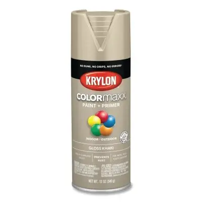 Brand New Krylon K05526007 COLORMAXX Paint + Primer Spray Paint 12 oz Khaki Gloss