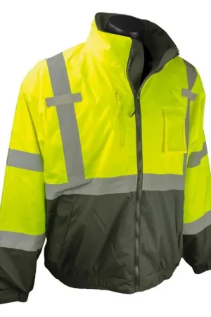 Mega Sale Radians SJ210B-3ZGS-XL Radwear 3 IN 1 Deluxe Bomber Jacket Class 3 Hi-Viz Green XL