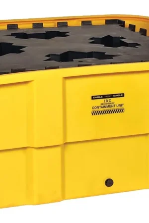 Eagle 1683D Yellow IBC Containment Unit-All Poly Tub and Platform with Drain Don't Miss Out