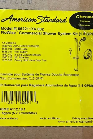 Discount American Standard 1662211XV.002 1.5 GPM Flowise Chrome Commercial Shower System Kit