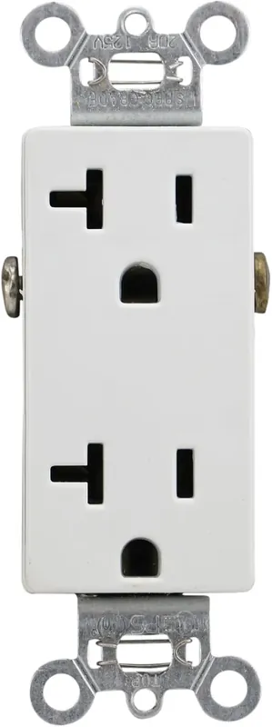 Pass & Seymour 26342W 20-Amp Decorator Duplex Receptacle, White Genuine
