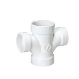MUEL 05820 PVC DWV Reducing Double Sanitary Tee 3 x 3 x 2 x 2 Inch Discount