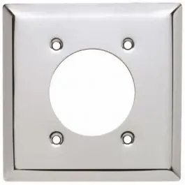 Pass & Seymour S3862C 2-Gang Metal 2.15 Inch Diameter Center Receptacle Wall Plate Markdown