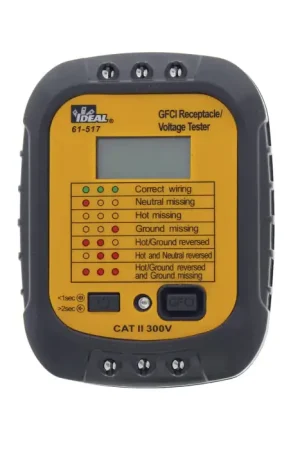 Best Price IDEAL 61-517 GFCI Receptacle Tester, 120VAC, CAT II 150 V