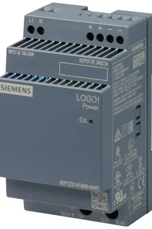 Siemens 6EP3332-6SB00-0AY0 LOGO!Power 24 VDC 2.5 A Stabilized Power Supply Professional Grade
