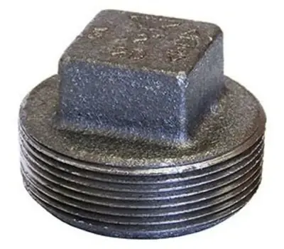 Genuine ANVIL 0318901808 1/2 in. Male Black Cast Iron Square Head Solid Plug
