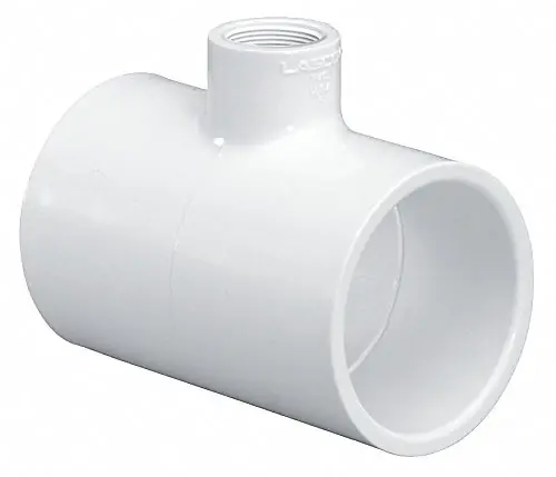 New Release CAI - LASCO 401-125 PVC Reducer Tee Socket x Socket x Socket 1 x 3/4 x 3/4 Pipe Size