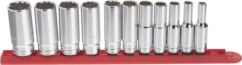 GEARWRENCH 80563 11 Pc. 3/8 Drive 12 Pt. Deep Socket Set, SAE Buy Direct