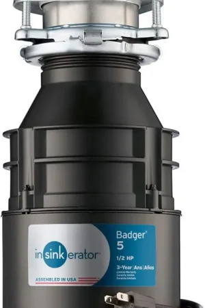 Certified InSinkErator BADGER5W/C Badger 5 Garbage Disposal with Power Cord 1/2 HP