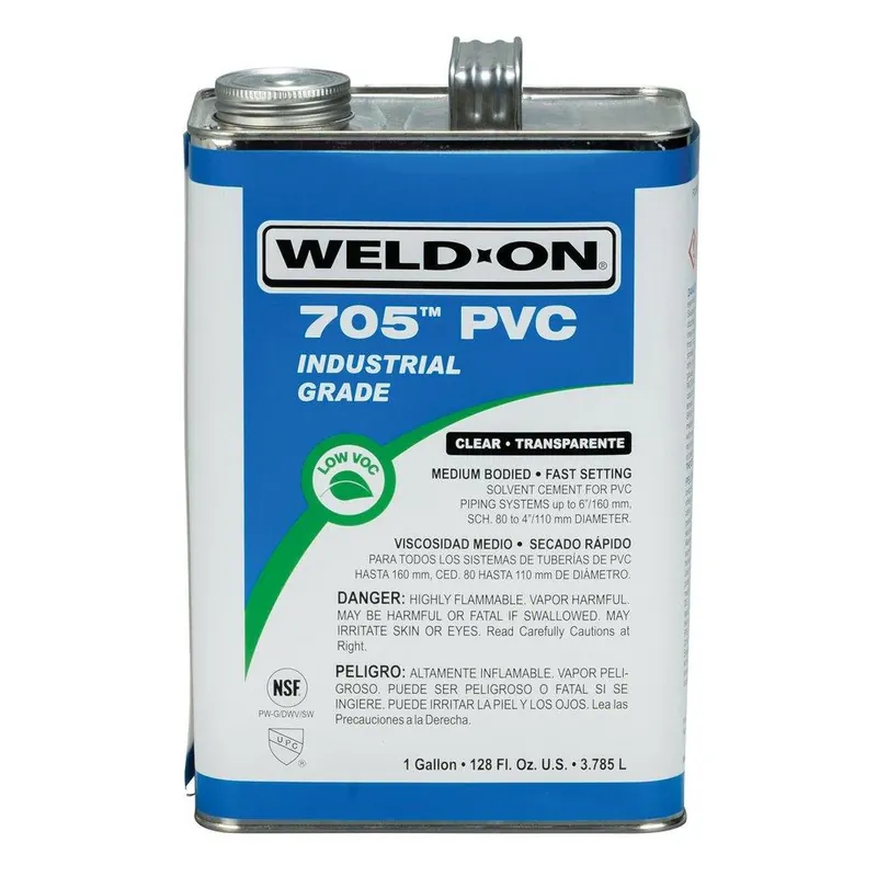 Clearance Weld-On 10085 705 1 Gal Fast Set Plastic Clear Pipe Cement