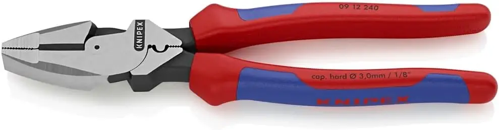 KNIPEX 09 12 240 SBA 9.5-Inch Ultra-High Leverage Lineman's Pliers with Fish Tape Puller and Crimper Premium