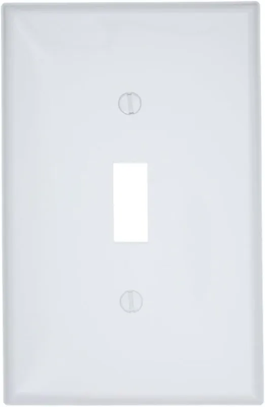 Leviton PJ1-W 1-Gang Toggle Switch Wallplate, Midway Size, White Authentic