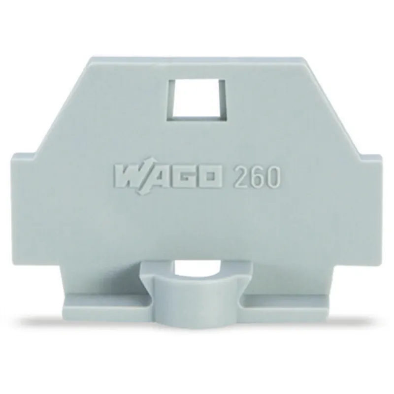 High Quality WAGO 260-361 Terminal Block End Plate Surface Mounting Flange Gray