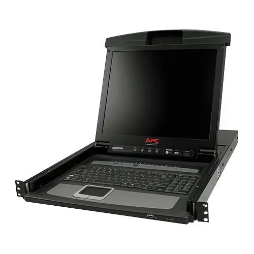 APC AP5808 17 Rack LCD Console with Integrated 8 Port Analog KVM Switch Same Day Shipping