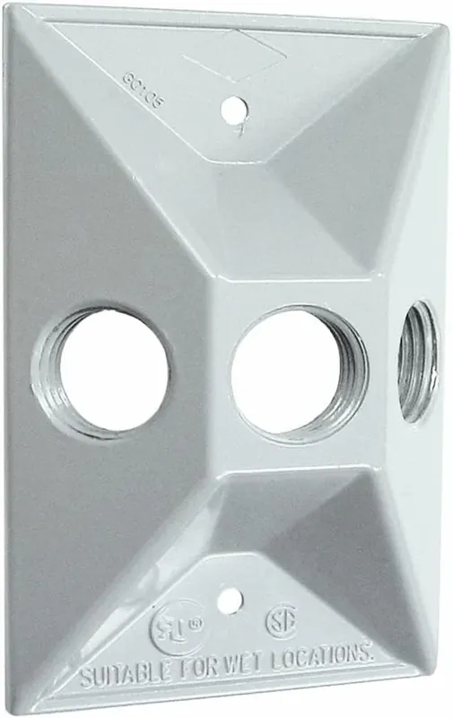 Must Have BELL 5189-1 Hubbell-Bell Three Hole Weatherproof Cover Rectangular Cluster White