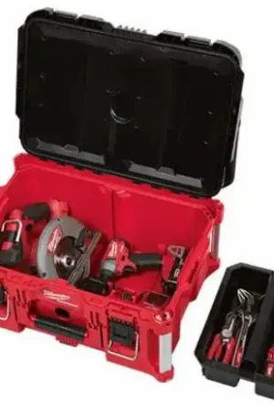 Bargain Milwaukee 48-22-8425 Packout Tool Box Large Waterproof 11.3 in H x 16.1 in W x 22.1 in D