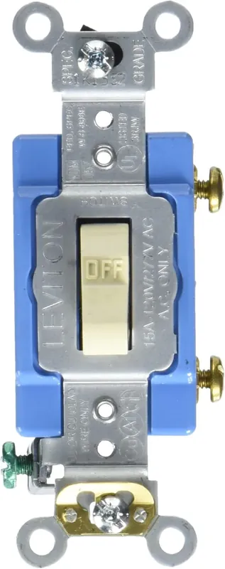 Today Only Leviton 1201-2I 15 Amp Toggle Single-Pole AC Quiet Switch 120/277 Volt