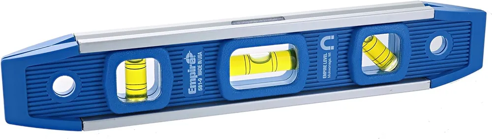 Save Now Empire Level 581-9 9-Inch Dark Blue Aluminum-Sided Torpedo Level with Overhead Viewing Slot