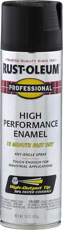 Rust-Oleum 7578838 Professional High Performance Enamel Spray Paint, 15 Oz, Flat Black Hot Deal