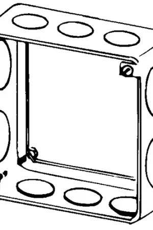 APPOZGCOMM 4SES Square Box Extension Ring 1 1/2IN Depth (6) 1/2IN (4) 3/4IN Knockout Big Sale