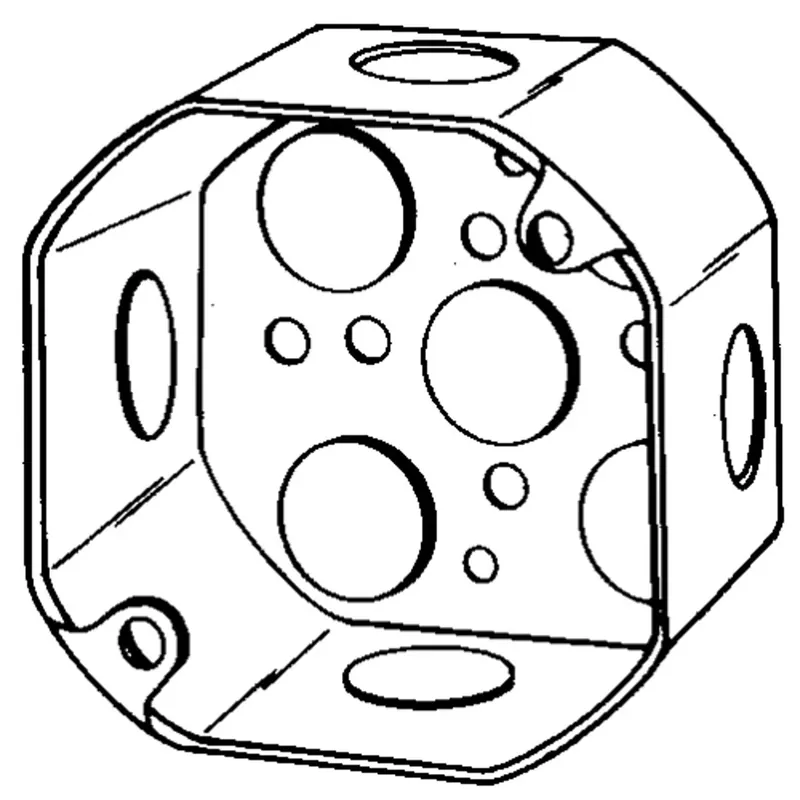 APPOZGCOMM 4OD-1/2 Octagonal Box with 1/2 IN Conduit Knockout and 9 Outlets Limited Time