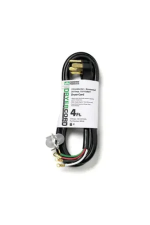 EPCO 40030 4ft SRDT Dryer Cord with Right Angle Plug 30 Amp In Demand