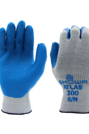 Weekend Sale SHOWA 300XXL-11 Natural Rubber Palm Coated Work Gloves 10 Gauge Size XX-Large