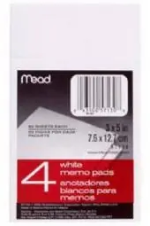 True Value 57130 50CT WHT 4PK MEMO PAD Exclusive Offer