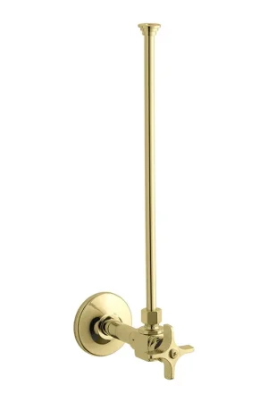 KOHLER 040688110929 K-7637-PB Single 3/8 Angle Supplies with Stop, Cross-handle, and Annealed Vertical Tube Vibrant Polished Brass New Arrival