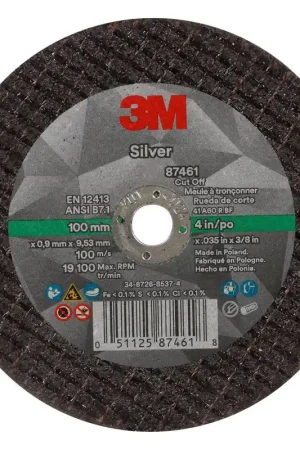 3M 7100139214 4 x 0.035 x 3/8 in Silver Cut-Off Wheel Save Now