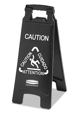 Markdown Rubbermaid Commercial 1867505 Executive 2-Sided Multi-Lingual Caution Sign Power (10.9 x 26.1) Replacement MPN