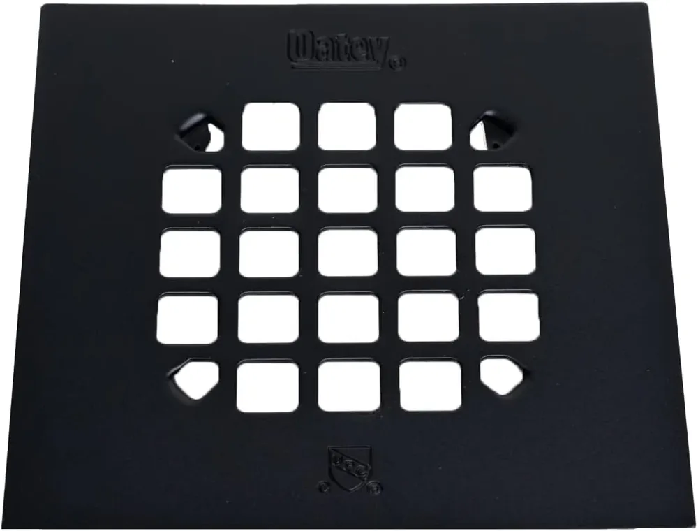 Same Day Shipping Oatey 42423 Universal 4-1/4 in. Square Snap-Tite Shower Strainer, Matte Black