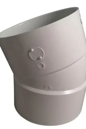 Certified NDS 6P04 6 x 6, Hub x Hub, White PVC, Street, Solvent Weld, Sewer and Drain, 22-1/2D, Elbow