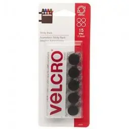 Authentic TRUE VALUE 90069 VELCRO Brand Sticky Back Fasteners Black 5/8-In. Coins 15-Ct.