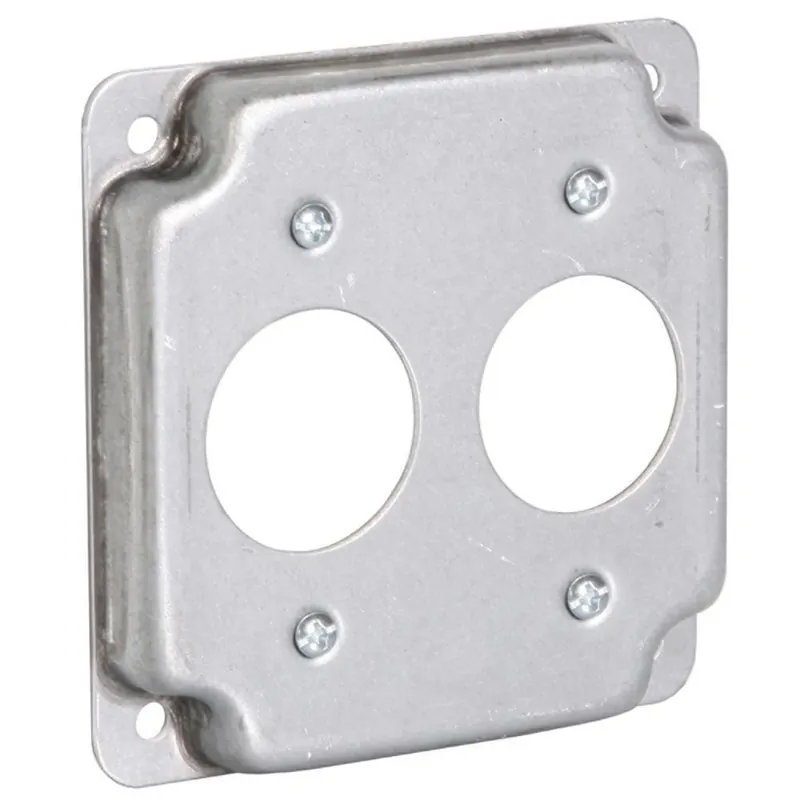 RACO 807C 4 Square Cover Exposed Work Two 1.406 Dia Receptacles Holiday Sale