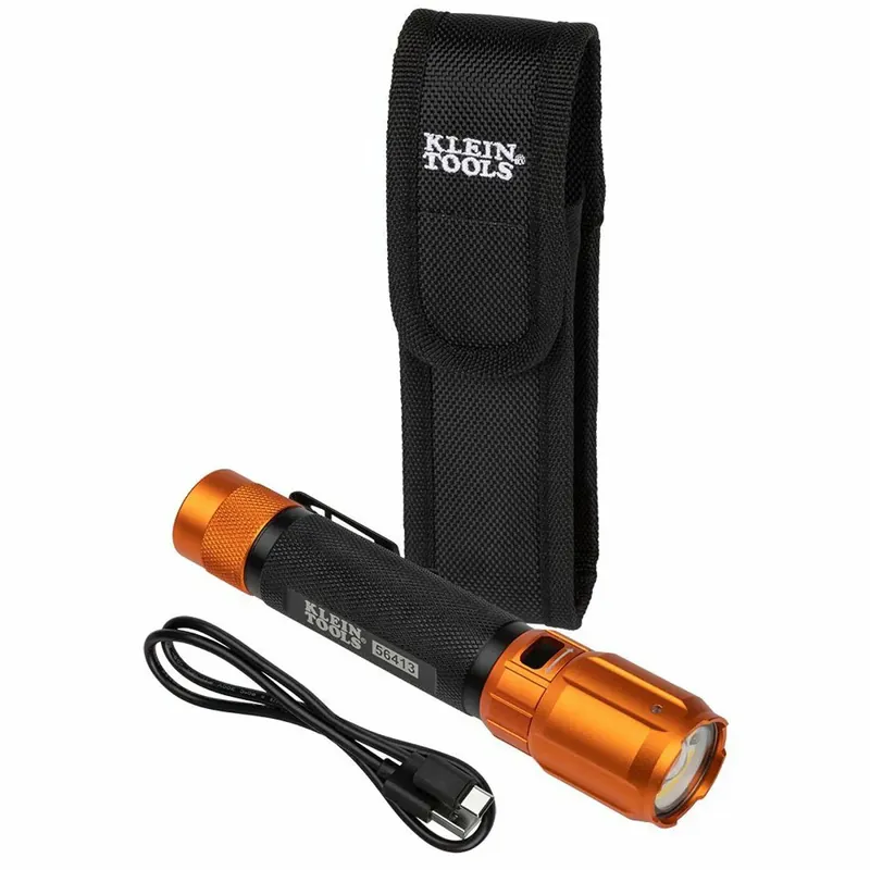 Hot Picks Klein Tools 56413 Rechargeable 2-Color LED Flashlight with Holster