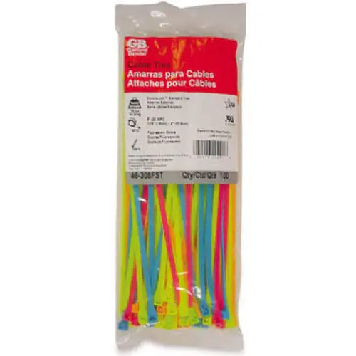 TRUE VALUE 46-308FST 100PK 8 Fluo Cable Tie Same Day Shipping