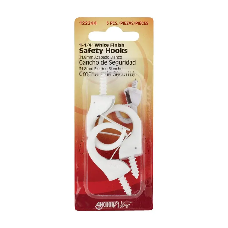 Deal TRUE VALUE 122244 3-Pack 1-1/4-Inch White Safety Hook